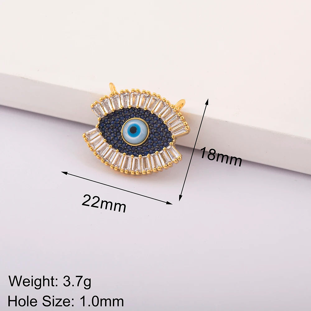 Crystal Evil Eye Charms Pendant for Women DIY Necklace Bracelet Copper Zircon Fashion Jewelry Making Supplies Accessories