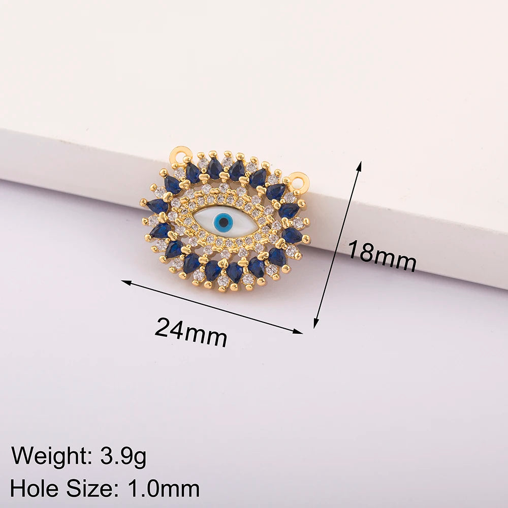 Crystal Evil Eye Charms Pendant for Women DIY Necklace Bracelet Copper Zircon Fashion Jewelry Making Supplies Accessories