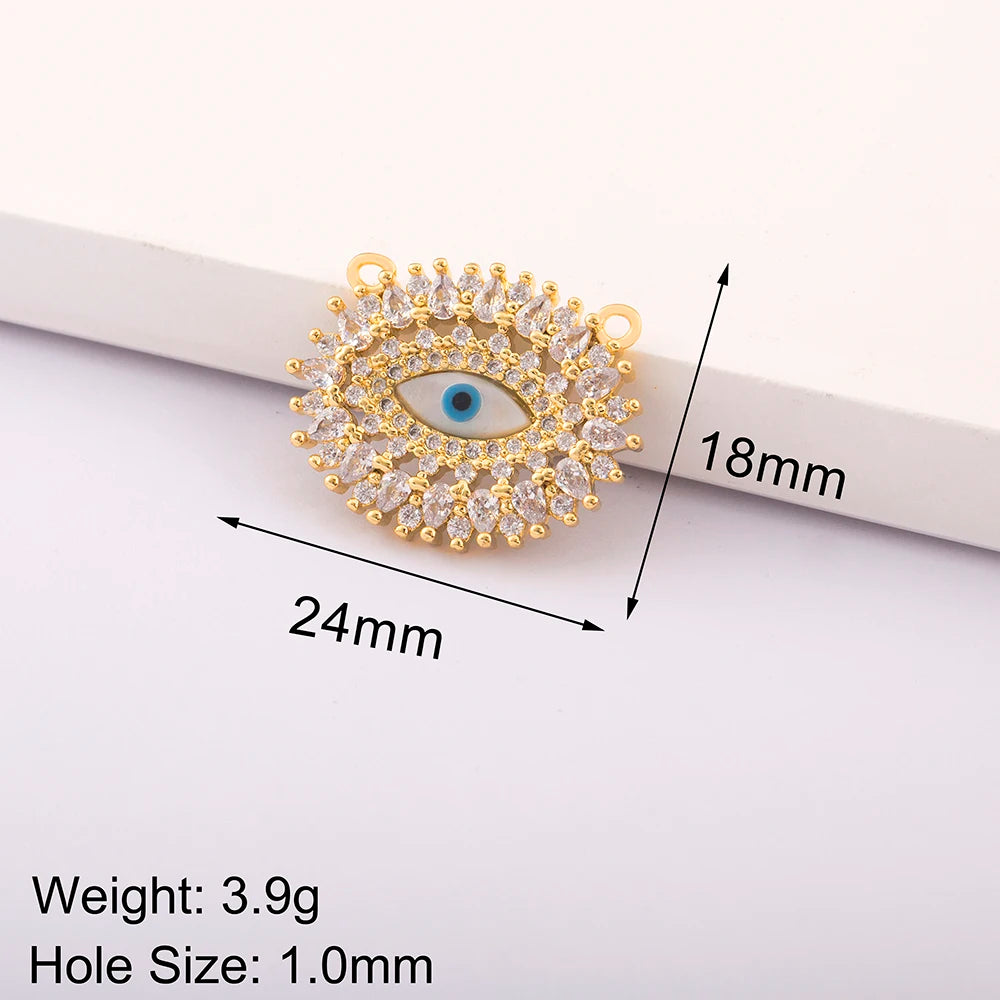 Crystal Evil Eye Charms Pendant for Women DIY Necklace Bracelet Copper Zircon Fashion Jewelry Making Supplies Accessories