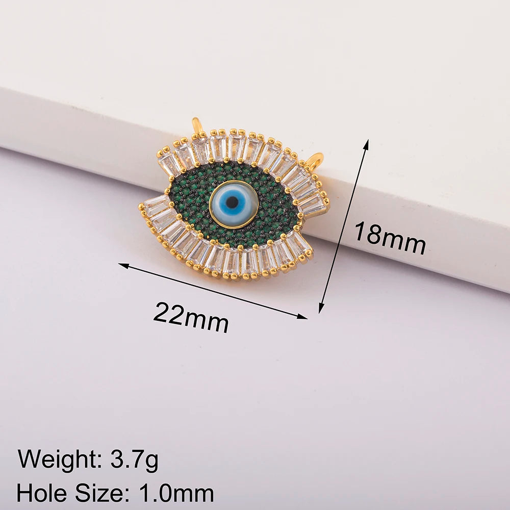 Crystal Evil Eye Charms Pendant for Women DIY Necklace Bracelet Copper Zircon Fashion Jewelry Making Supplies Accessories