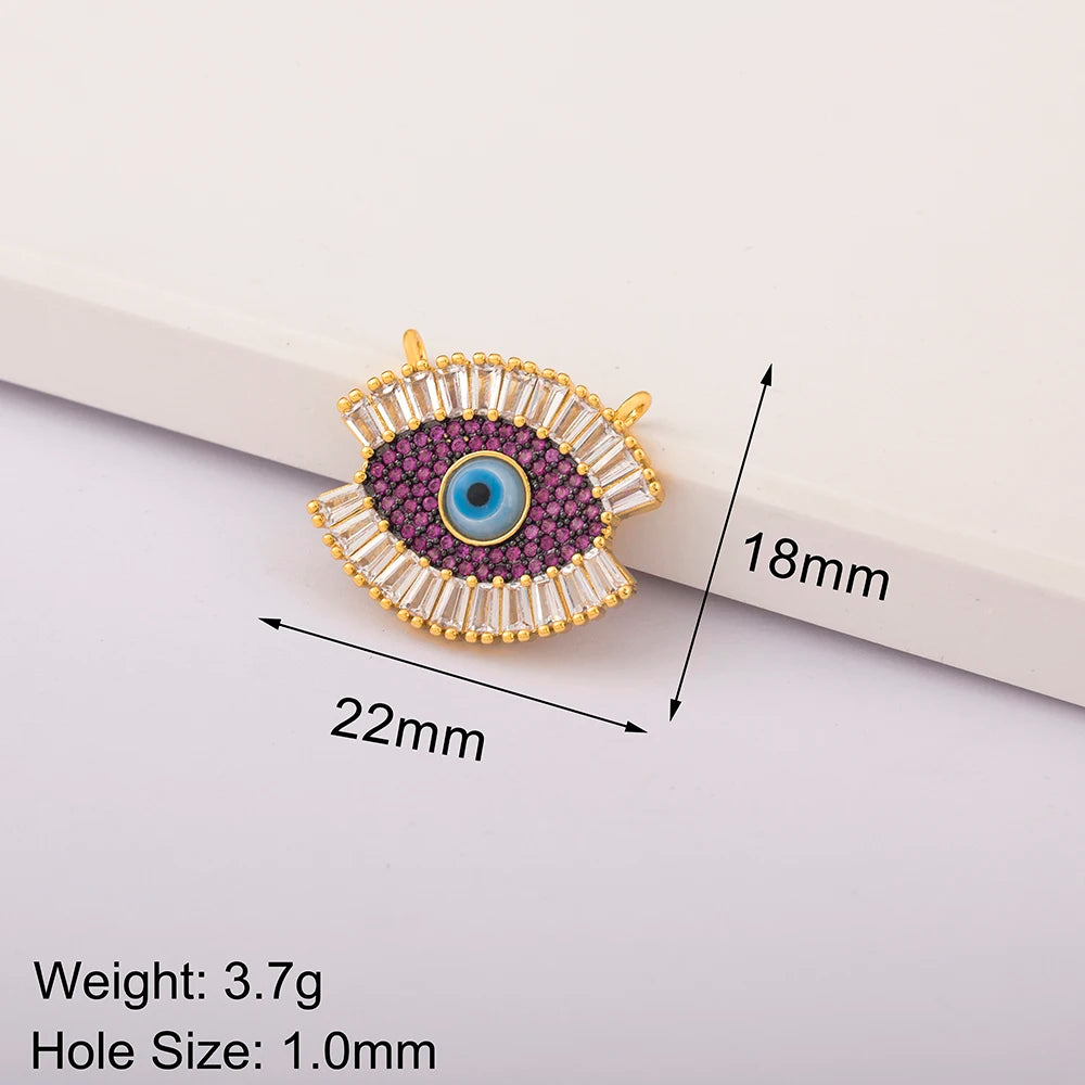 Crystal Evil Eye Charms Pendant for Women DIY Necklace Bracelet Copper Zircon Fashion Jewelry Making Supplies Accessories