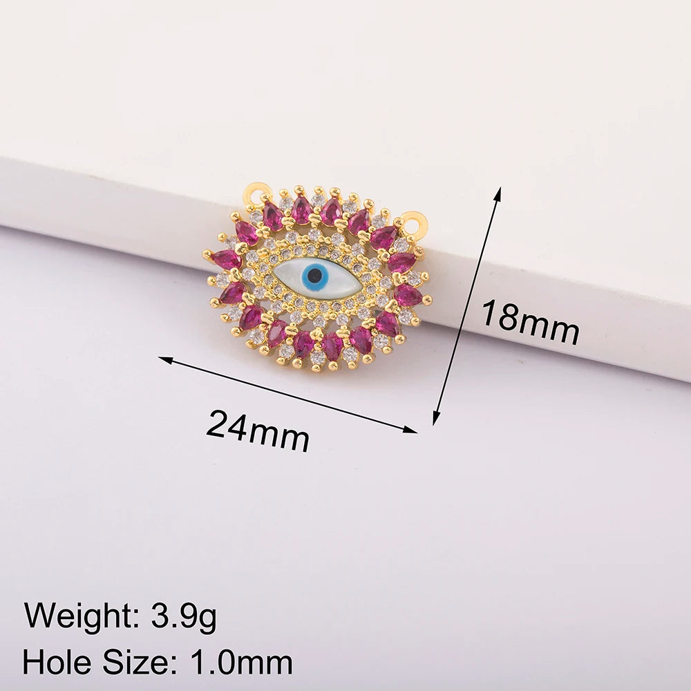 Crystal Evil Eye Charms Pendant for Women DIY Necklace Bracelet Copper Zircon Fashion Jewelry Making Supplies Accessories