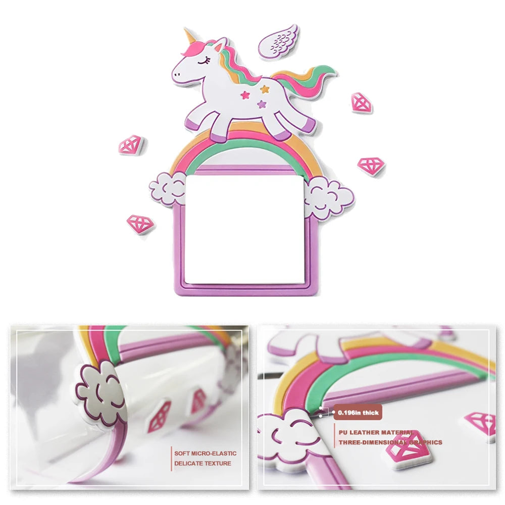 3D Unicorn Switch Sticker Cartoon Kids Room Decor luminous Stickers Switch Cover Wall Light Unicorn Socket Stickers Decoration