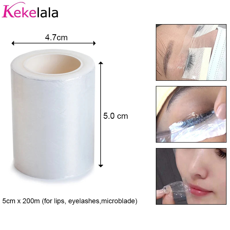 200m/Roll ClearTattoo Wrap Cover Eyelash Extension Glue Remover Lash Perm Lifting Film Microblade Makeup Tool