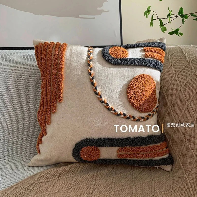 Bohemian Pillow Cushion Cover Geometry Embroidered Tassel EmbroideryLong Pillowcase Living Room Sofa Home Decor Customized