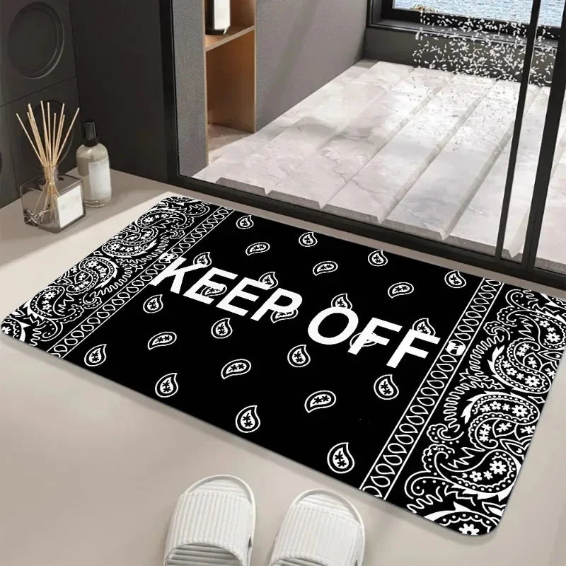 Keep Off Area Rugs Floor Mat Black and White Carpet Door Mat Rug for Bed Sofa Decoration Protect Your Personal Space 40x60cm