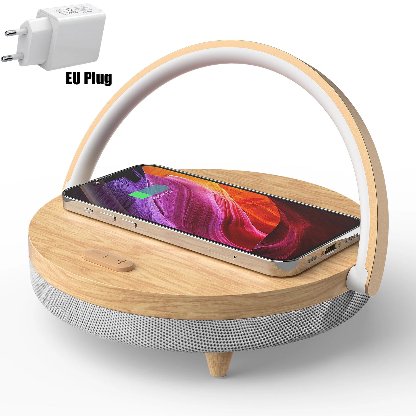 S21 Pro Wood Wireless Chargers LED Lamp Bluetooth Speaker  15W High Power Fast Charging for IPhone 14 Easy Touch Wireless Charge