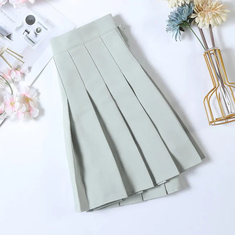 Women's Skirt With Shorts Spring Korea Style Clothes Brown A Line High Waist Y2k Mini saias Summer Black Pleated Skirt For Girls