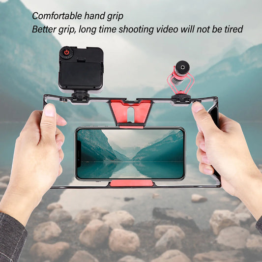 Phone Shooting Rig Stabilizer Professional Phone Handheld Rabbit Cage Adjustable 1/4 Inch Screw Port for Shooting for Video