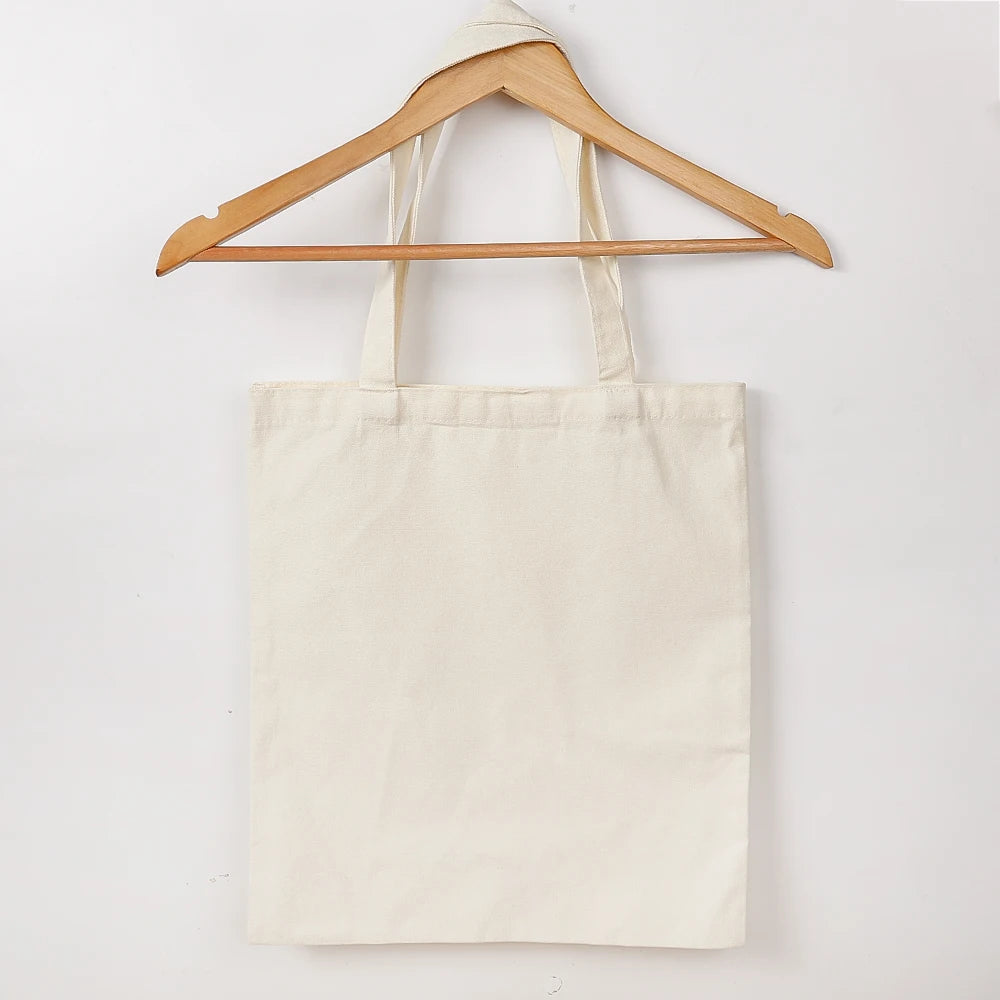 Casual Canvas Bag Large Capacity Shoulder Bags Shopper Fashion EcoTote Cotton Cloth Reusable DIY Linen Handbags for Women Man