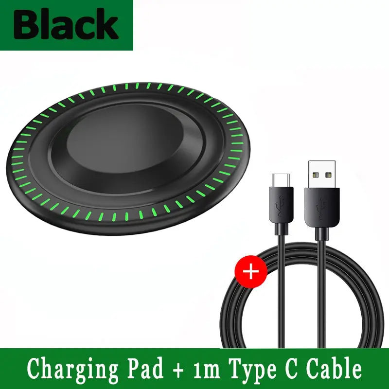 30W Wireless Charger Pad Stand for iPhone 15 14 13 X Samsung Xiaomi Earphone Phone Chargers Induction Fast Charging Dock Station