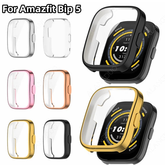 TPU Case+Tempered film For Amazfit Bip 5 Anti scratch Fall prevention Screen Protector For Amazfit Bip5 Soft protective cover