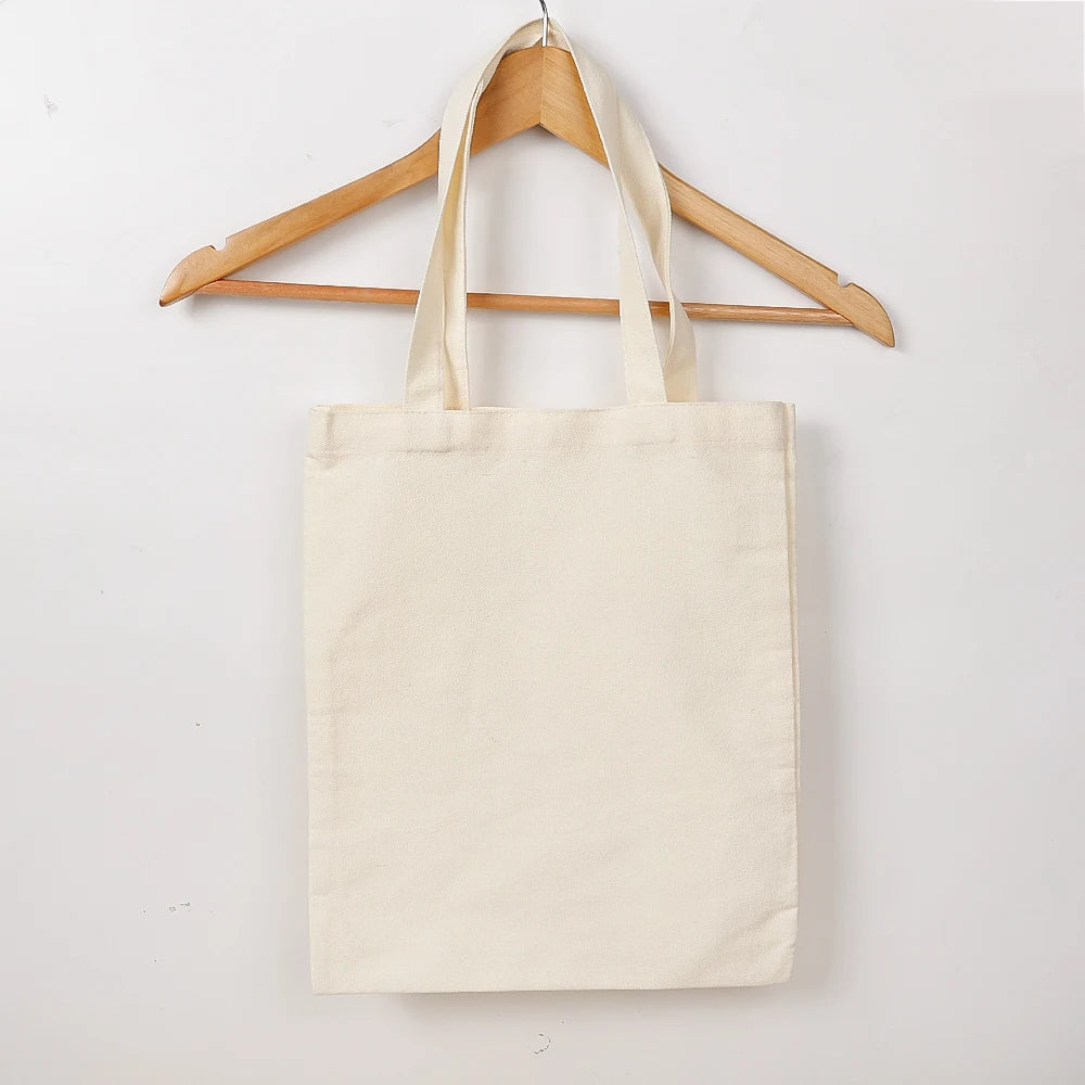 Casual Canvas Bag Large Capacity Shoulder Bags Shopper Fashion EcoTote Cotton Cloth Reusable DIY Linen Handbags for Women Man