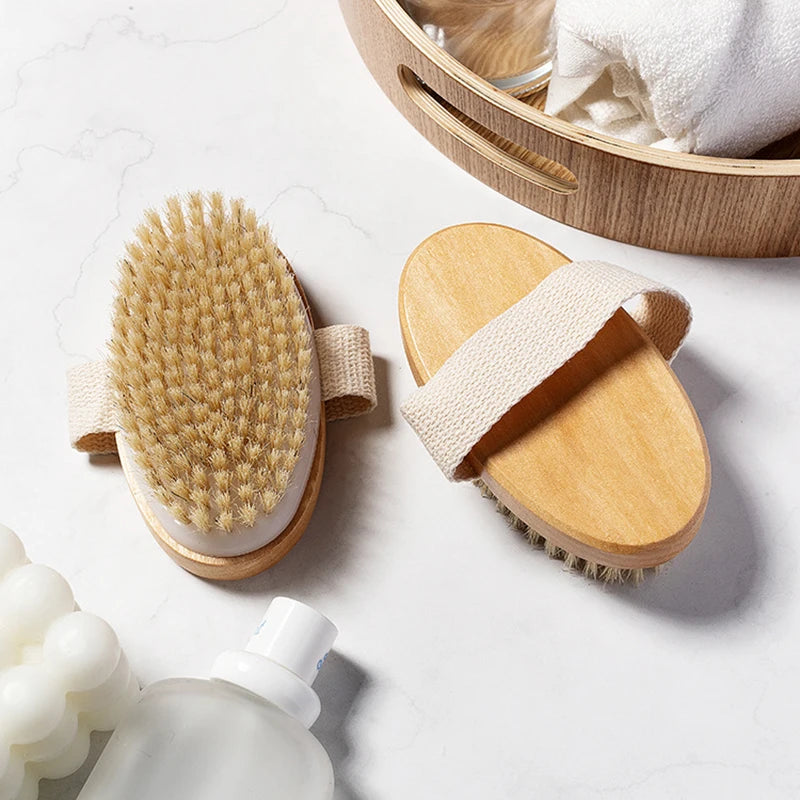 1 Pcs Wet Dry Skin Body Natural Bristle Brush Soft SPA Brush Bath Massager Home Worldwide Store