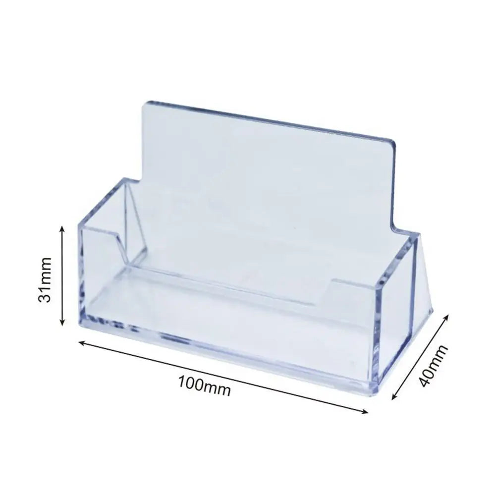 New 1 Pcs Clear Desk Shelf Box Storage Display Stand Acrylic Plastic Transparent Desktop Business Card Holder Place Card Holder