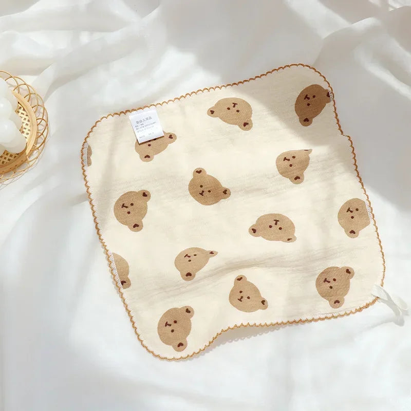 Cotton Baby Face Towel Newborn Baby Items 4 Layer Muslin Baby Bibs Handkerchief Soft Saliva Towel Triangle Feeding Burp Cloths