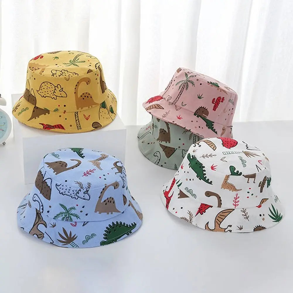 Boy Girl Animal Infant Fisherman Hat Dinosaur Print Baby Bucket Caps Summer Toddler Panama Sun Cap Bonnet