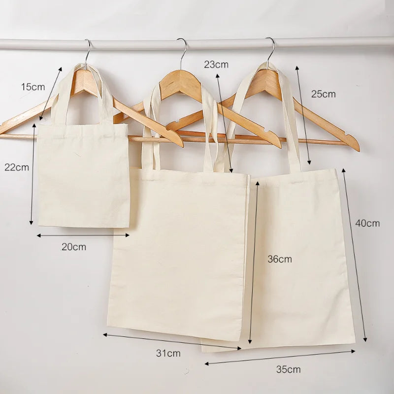 Casual Canvas Bag Large Capacity Shoulder Bags Shopper Fashion EcoTote Cotton Cloth Reusable DIY Linen Handbags for Women Man