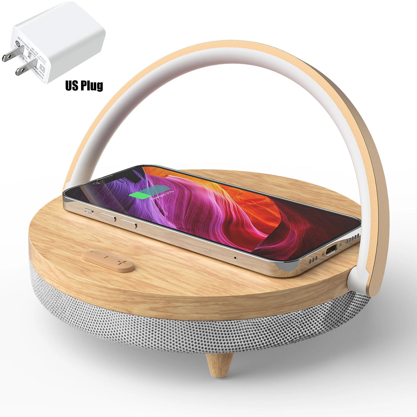 S21 Pro Wood Wireless Chargers LED Lamp Bluetooth Speaker  15W High Power Fast Charging for IPhone 14 Easy Touch Wireless Charge