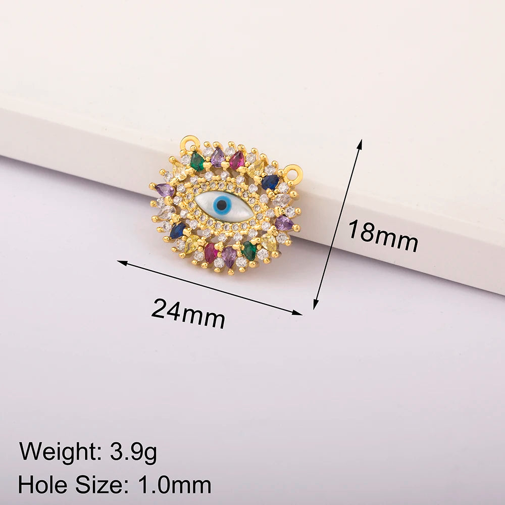 Crystal Evil Eye Charms Pendant for Women DIY Necklace Bracelet Copper Zircon Fashion Jewelry Making Supplies Accessories