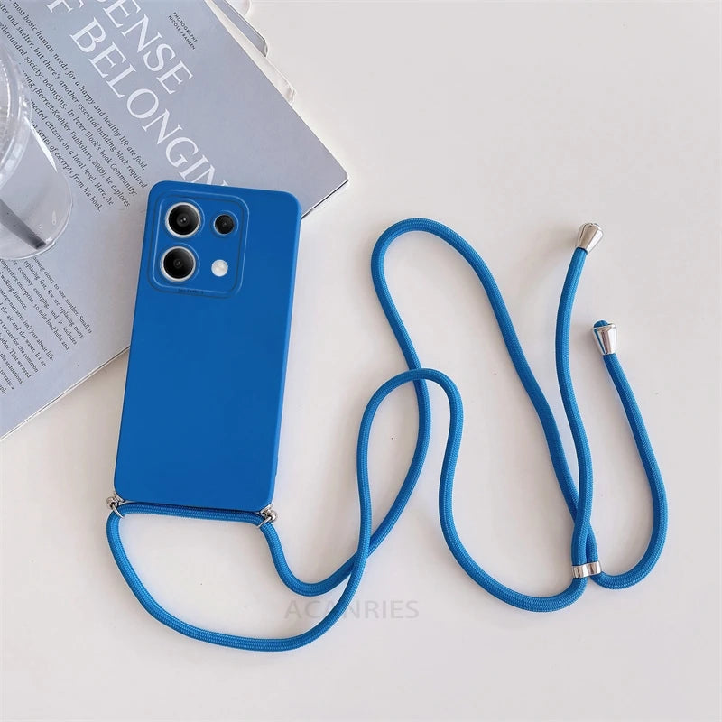 Note13 13pro Poco X6 M6 Pro Crossbody Lanyard Case For Xiaomi Redmi Note 13 Pro Plus 4g 5g Cord Silicone Back Cover M X 6 X6pro