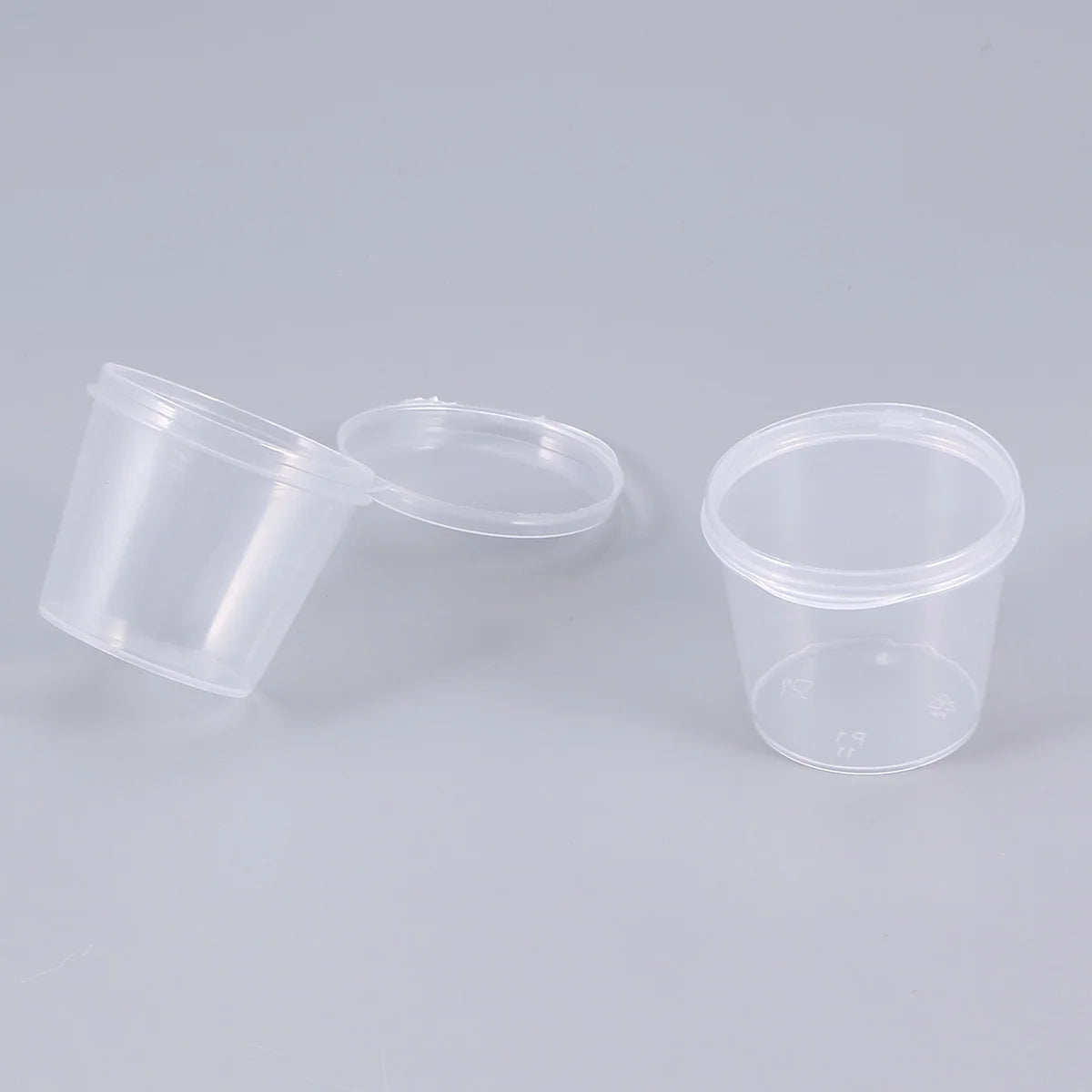 50PCS 25ml Disposable Plastic Portion Cups Clear Portion Container with Lids for Jelly Yogurt Mousses Sauce