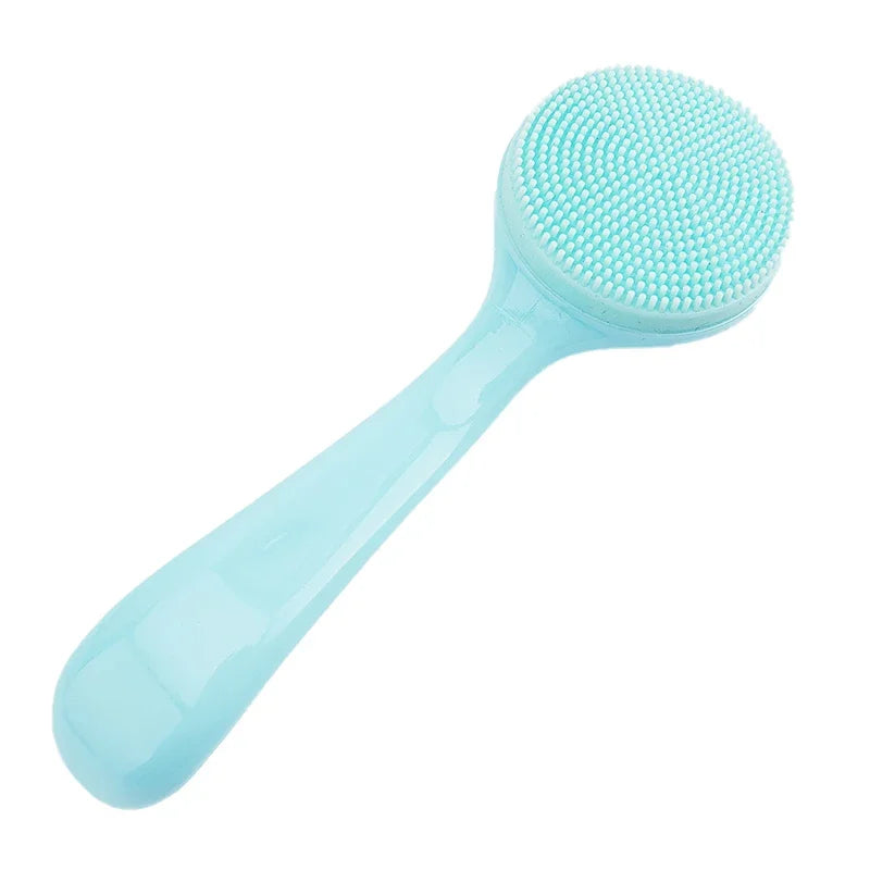 Double Sided Silicone Facial Cleanser Brush Soft Hair Face Massage Wash Brush Blackhead Remover Portable Skin Care Tool