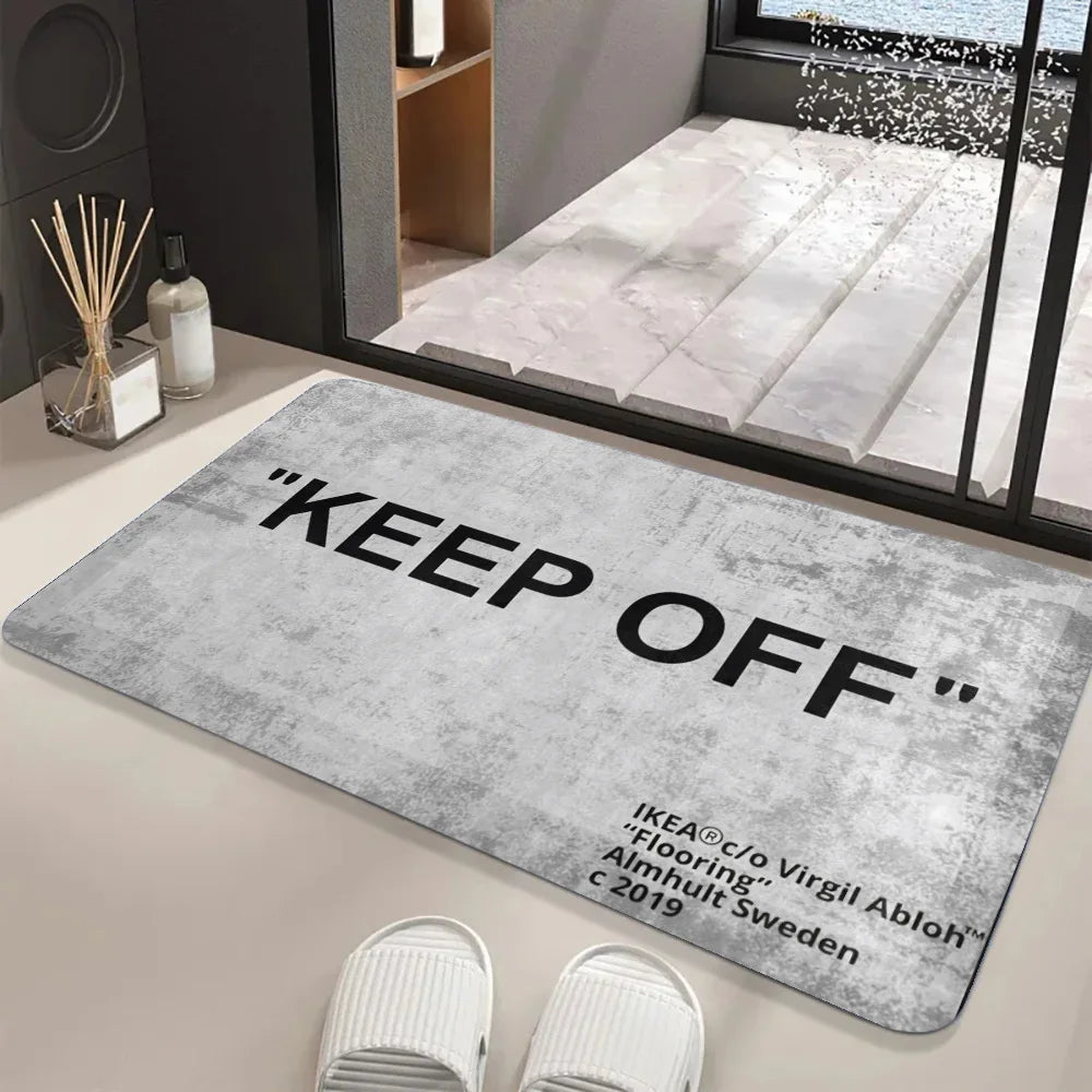 Keep Off Area Rugs Floor Mat Black and White Carpet Door Mat Rug for Bed Sofa Decoration Protect Your Personal Space 40x60cm