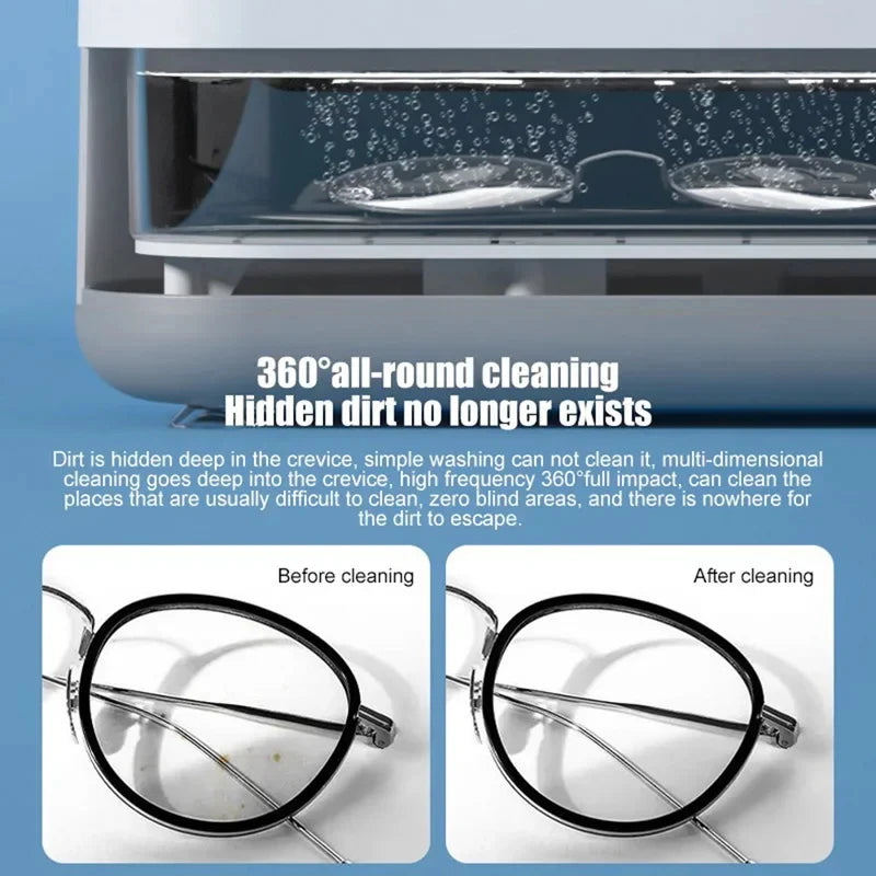 Xiaomi Multi-functional Household Glasses Cleaning Machine Jewelry Braces Watch 360Degree Multi-Functional Cleaning Machine