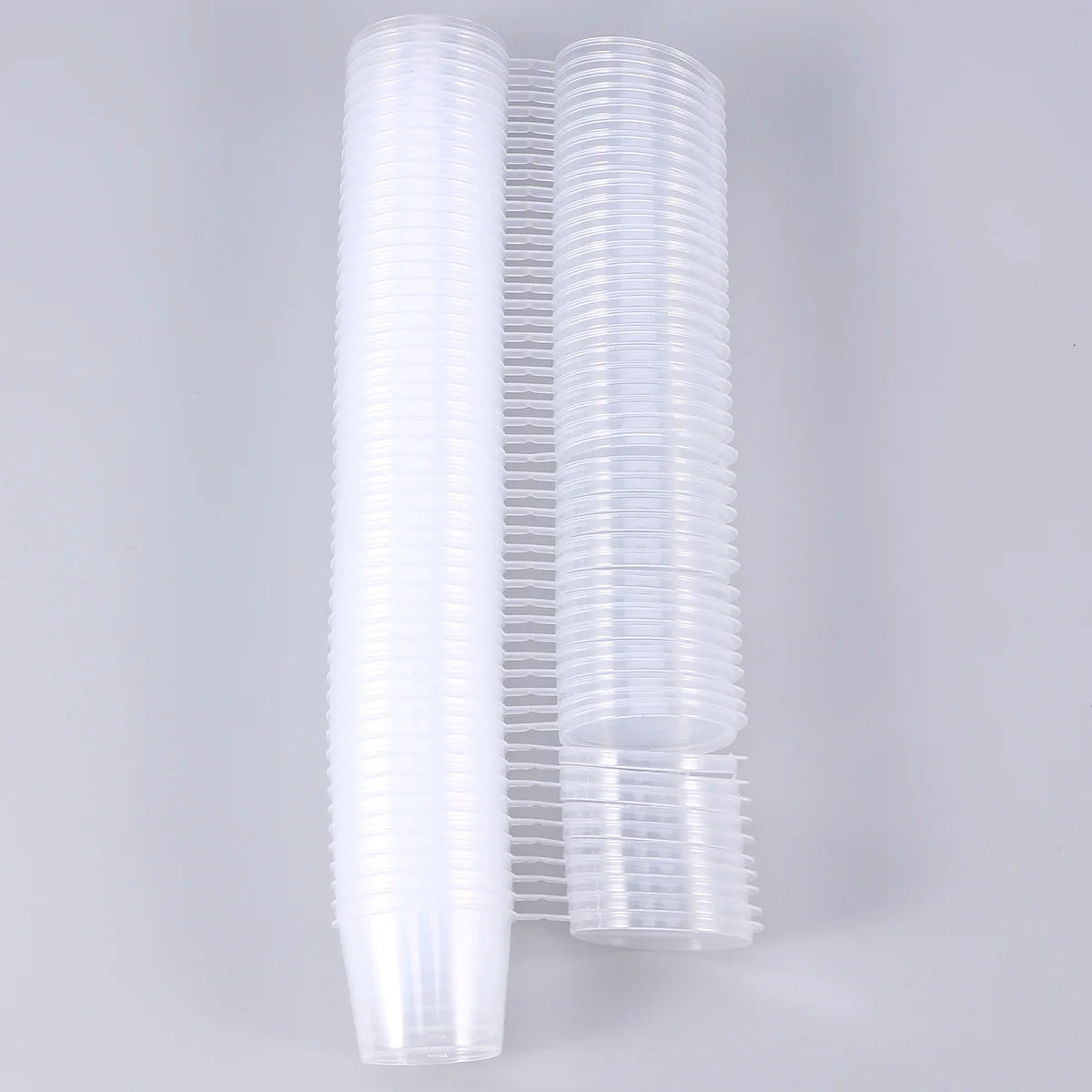 50PCS 25ml Disposable Plastic Portion Cups Clear Portion Container with Lids for Jelly Yogurt Mousses Sauce