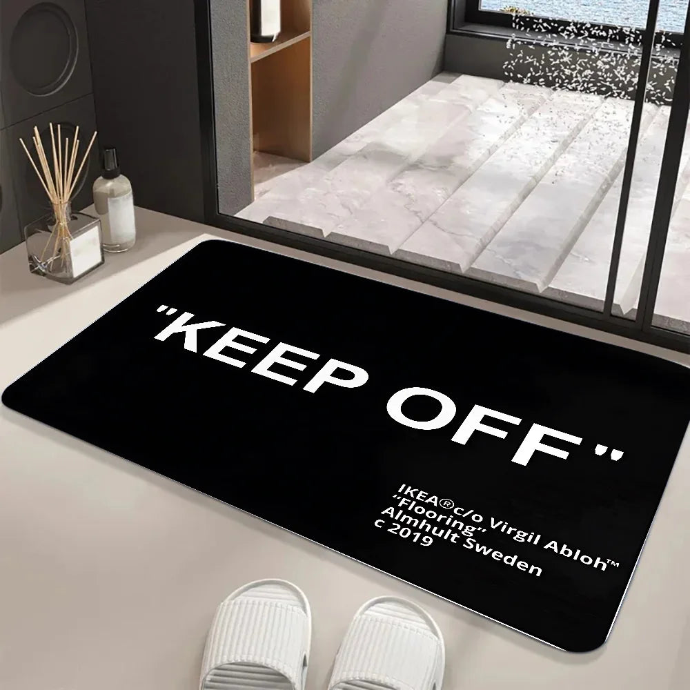 Keep Off Area Rugs Floor Mat Black and White Carpet Door Mat Rug for Bed Sofa Decoration Protect Your Personal Space 40x60cm