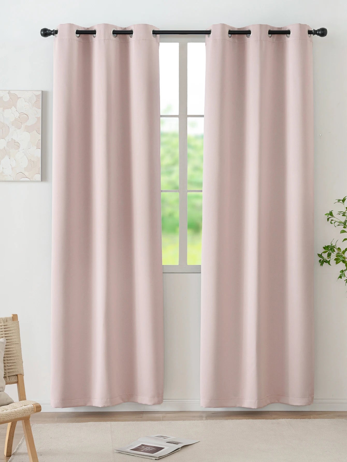 1pcs minimalist style solid color insulation and sun protection curtains suitable for bedrooms, living rooms, balconies