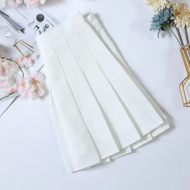 Women's Skirt With Shorts Spring Korea Style Clothes Brown A Line High Waist Y2k Mini saias Summer Black Pleated Skirt For Girls