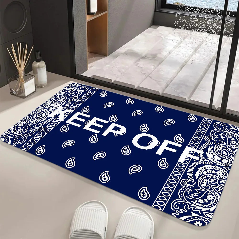 Keep Off Area Rugs Floor Mat Black and White Carpet Door Mat Rug for Bed Sofa Decoration Protect Your Personal Space 40x60cm