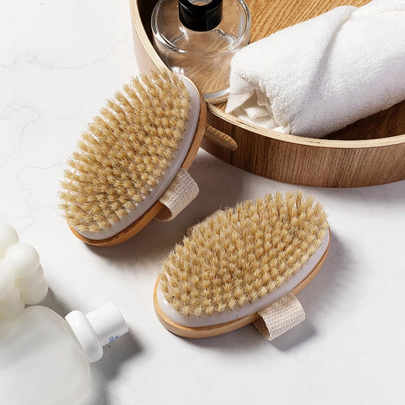 1 Pcs Wet Dry Skin Body Natural Bristle Brush Soft SPA Brush Bath Massager Home Worldwide Store