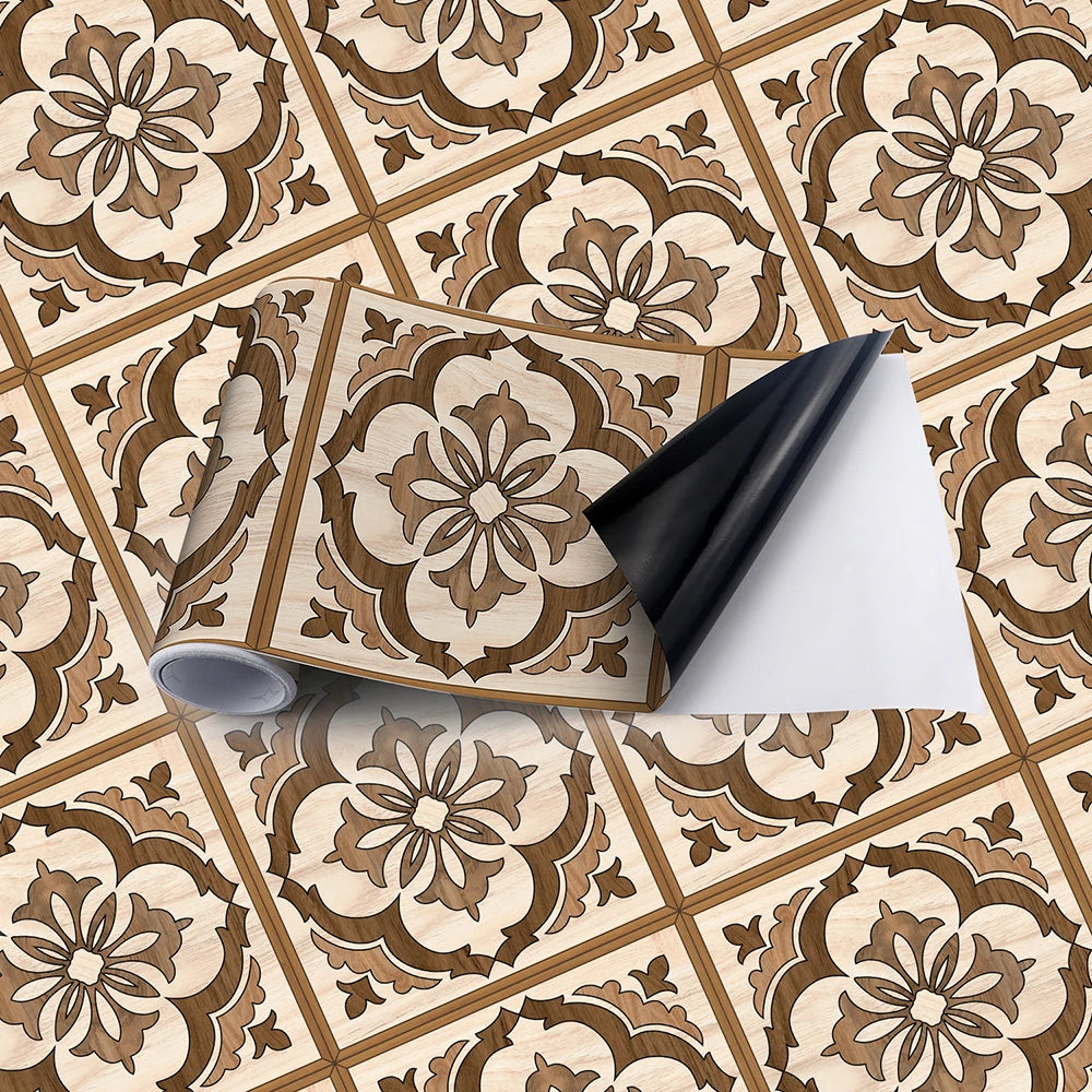 1Roll Resistant Waterproof Vinyl Adhesive Floor Stikers Peel And Stick Tile PVC Floor Self Adhesive Room Kitchen&Home Decoration