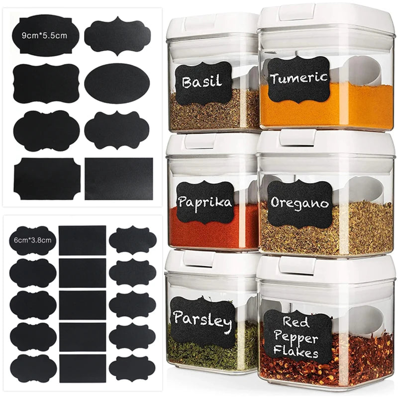 20pcs Spice Jar Labels Chalkboard Condiment Seasoning Containers Stickers Kitchen Bottles Organizer Coffee Blackboard Label