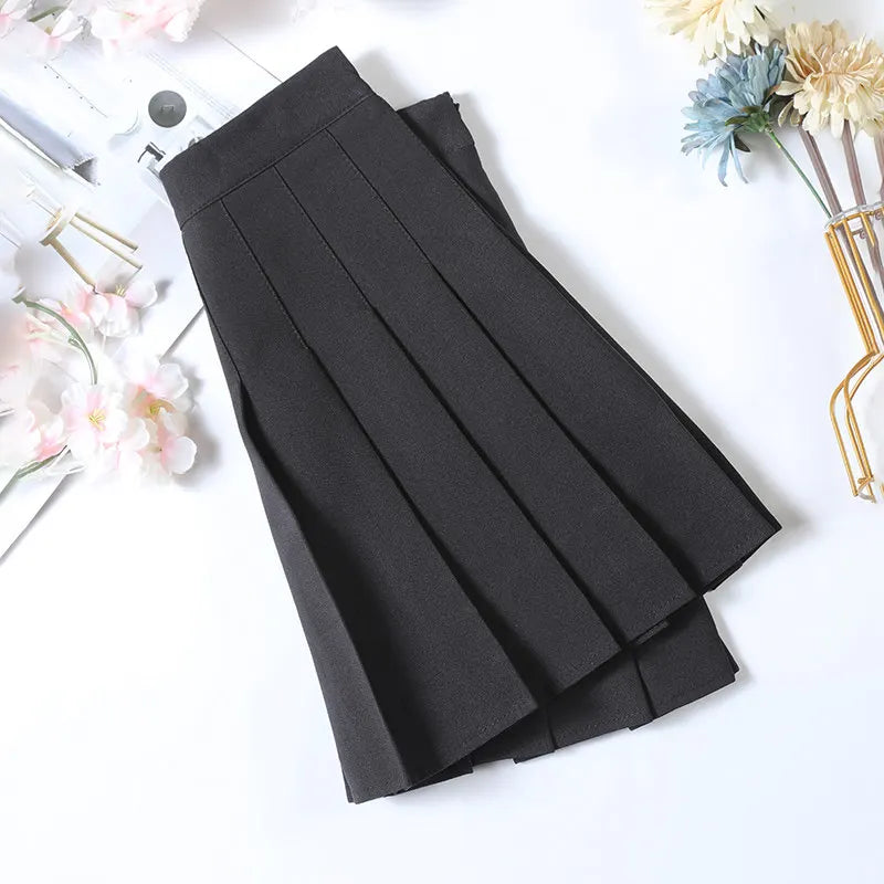 Women's Skirt With Shorts Spring Korea Style Clothes Brown A Line High Waist Y2k Mini saias Summer Black Pleated Skirt For Girls