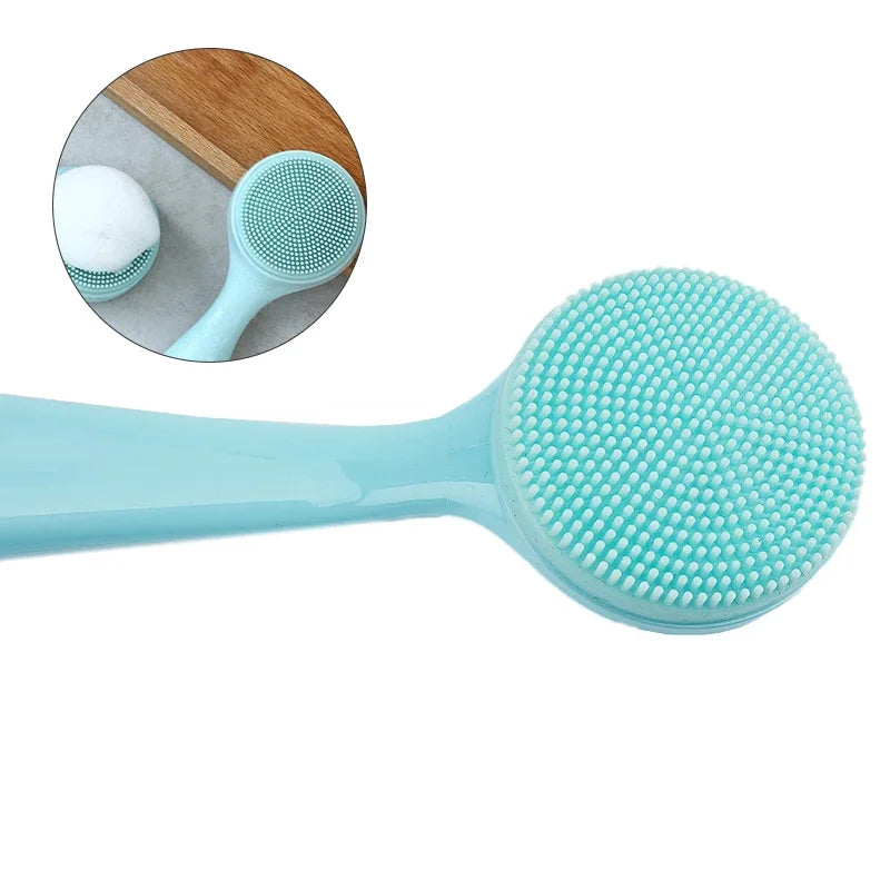 Double Sided Silicone Facial Cleanser Brush Soft Hair Face Massage Wash Brush Blackhead Remover Portable Skin Care Tool