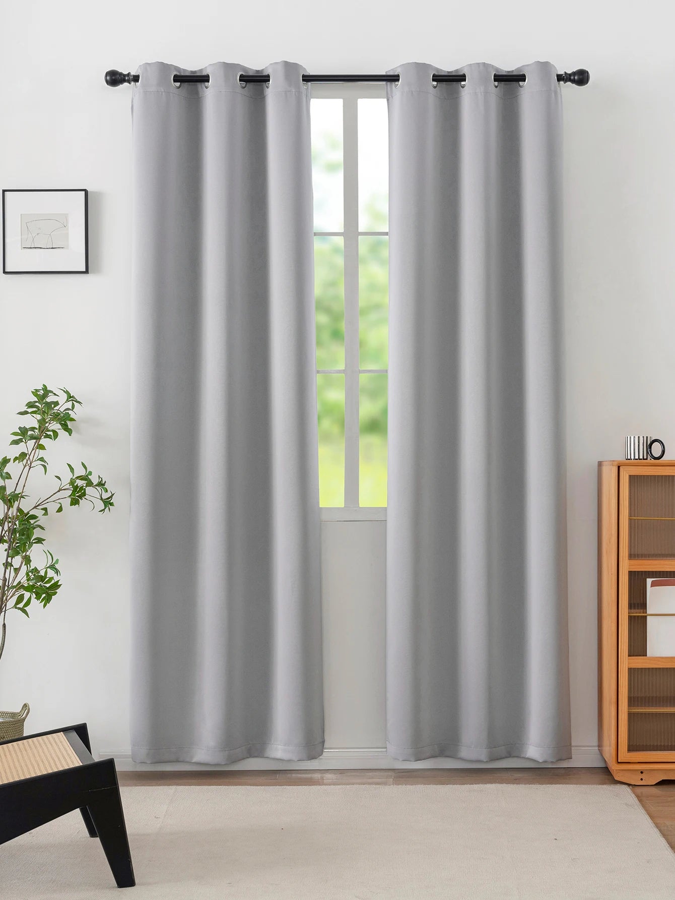 1pcs minimalist style solid color insulation and sun protection curtains suitable for bedrooms, living rooms, balconies