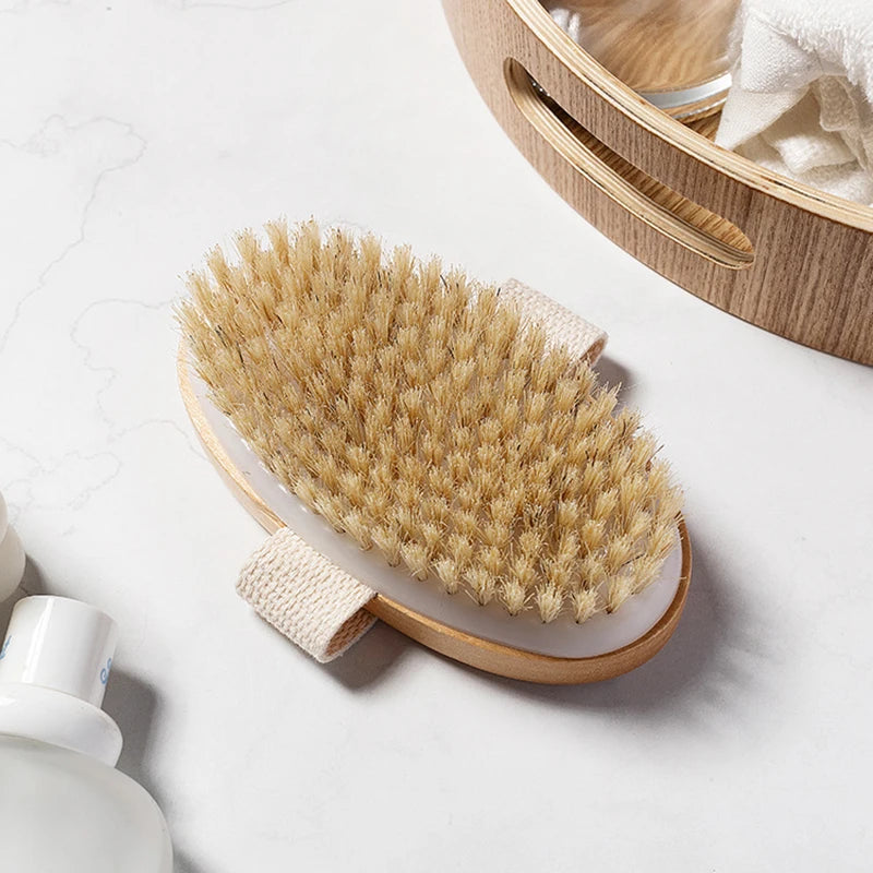 1 Pcs Wet Dry Skin Body Natural Bristle Brush Soft SPA Brush Bath Massager Home Worldwide Store