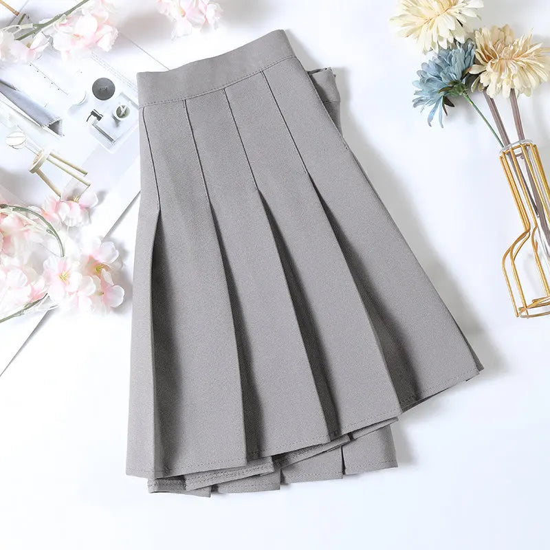 Women's Skirt With Shorts Spring Korea Style Clothes Brown A Line High Waist Y2k Mini saias Summer Black Pleated Skirt For Girls