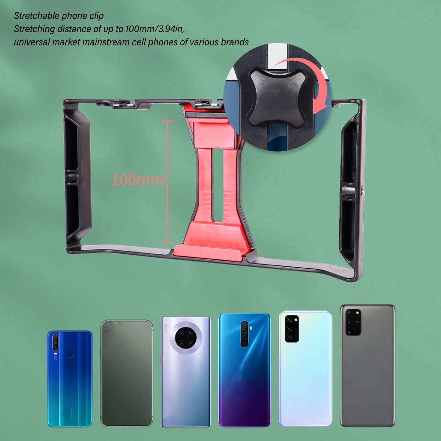 Phone Shooting Rig Stabilizer Professional Phone Handheld Rabbit Cage Adjustable 1/4 Inch Screw Port for Shooting for Video