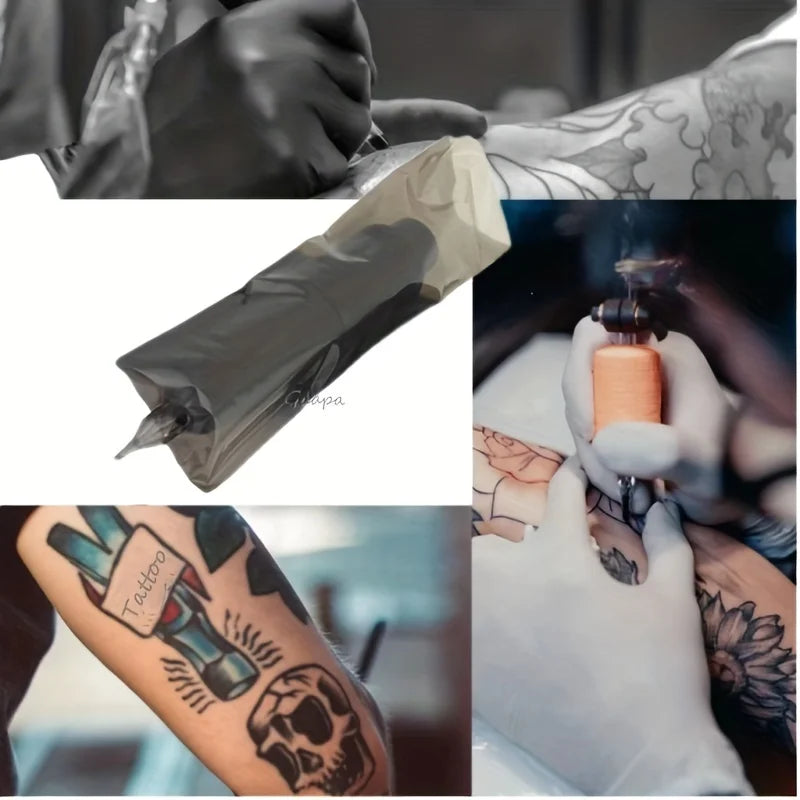 Disposable Cartridge Tattoo Machine Covers Sleeve Pen Bags Tattoo Black Plastic Pen Sleeves for Tattoo Machine Clip Pen Supplies