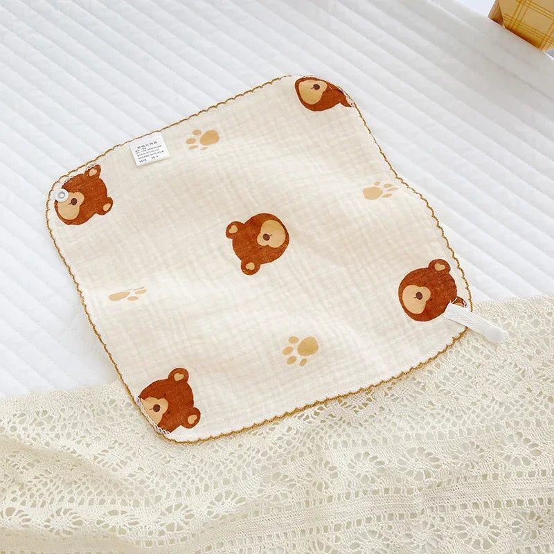 Cotton Baby Face Towel Newborn Baby Items 4 Layer Muslin Baby Bibs Handkerchief Soft Saliva Towel Triangle Feeding Burp Cloths